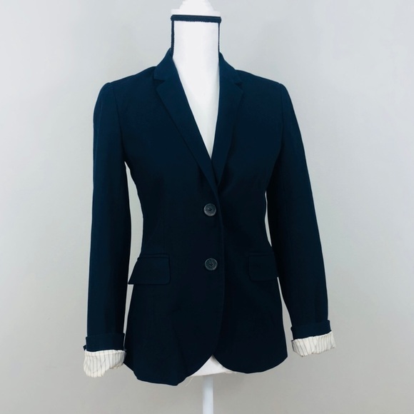 J. Crew Blazer Navy Blue Size 2 - Picture 1 of 8
